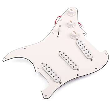Alnicov Guitar 3 ply SSS Loaded Prewired Pickguard Scratchplate Backplate Pickups Set Compatible with Strat Electric Guitar Parts