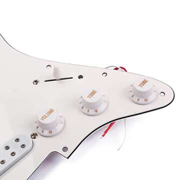 Alnicov Guitar 3 ply SSS Loaded Prewired Pickguard Scratchplate Backplate Pickups Set Compatible with Strat Electric Guitar Parts