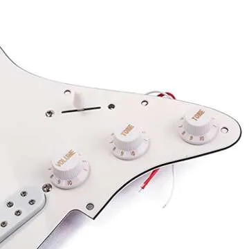 Alnicov Guitar 3 ply SSS Loaded Prewired Pickguard Scratchplate Backplate Pickups Set Compatible with Strat Electric Guitar Parts
