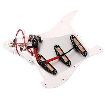 Alnicov Guitar 3 ply SSS Loaded Prewired Pickguard Scratchplate Backplate Pickups Set Compatible with Strat Electric Guitar Parts