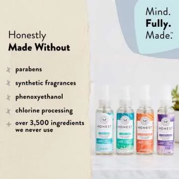 The Honest Company Plant-Based Hand Sanitizer Spray | Kills 99.9% of Germs | Hypoallergenic, Quick-drying + Moisturizing | Fragrance Free, 2 fl oz