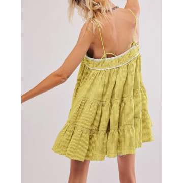 Gacaky Women's Casual Summer Mini Dress with Adjustable Straps