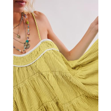 Gacaky Women's Casual Summer Mini Dress with Adjustable Straps