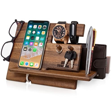 Elegant Walnut Wood Docking Station for Men Gifts Online