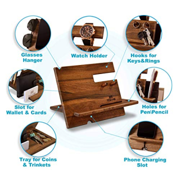 Elegant Walnut Wood Docking Station for Men Gifts Online