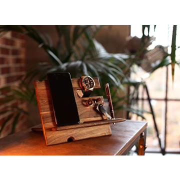 Elegant Walnut Wood Docking Station for Men Gifts Online