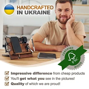 Elegant Walnut Wood Docking Station for Men Gifts Online