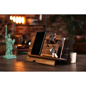 Elegant Walnut Wood Docking Station for Men Gifts Online