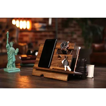 Elegant Walnut Wood Docking Station for Men Gifts Online