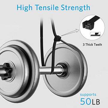 Zip Ties 12 inch (1000 Pack), Black, 50lbs Tensile Strength, UV Resistant Cable Ties for indoor and outdoor by Karoka