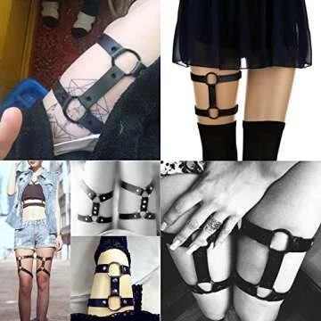 Stylish Adjustable Faux Leather Leg Garter for Ladies