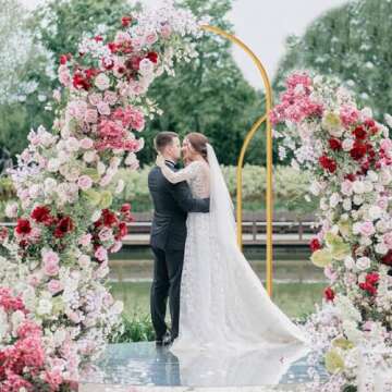 Metal Arch Backdrop Stand Set of 2 (7.2FT/6FT), Wedding Arch Stand Gold Backdrop Arch Stand, Wedding Arch Frame for Ceremony, Birthday Party, Baby Shower, Garden Arch Decoration