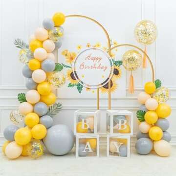 Metal Arch Backdrop Stand Set of 2 (7.2FT/6FT), Wedding Arch Stand Gold Backdrop Arch Stand, Wedding Arch Frame for Ceremony, Birthday Party, Baby Shower, Garden Arch Decoration