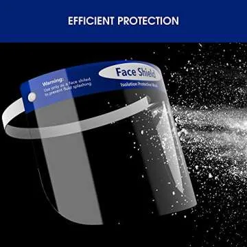 Rush Deer Face Shield,Adjustable Anti-Fog Dental Full Face Shield with Protective Clear Film Elastic Band and Comfort Sponge (10 Packs)