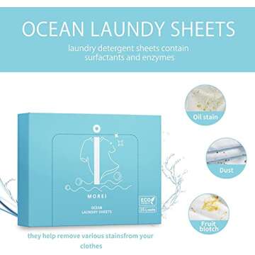 MOREi Ocean Laundry Detergent Sheets - Eco-Friendly & Travel-Friendly