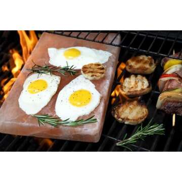 Spantik Himalayan Salt Block Cooking Plate 12 x 8 x 1.5 Inch for Cooking Grilling Cutting and Serving Food Grade Rock Salt Stone Unique Gifts for Smoker Griller Men Women Fathers & Cooks