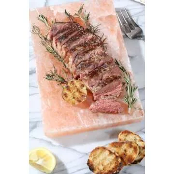 Spantik Himalayan Salt Block Cooking Plate 12 x 8 x 1.5 Inch for Cooking Grilling Cutting and Serving Food Grade Rock Salt Stone Unique Gifts for Smoker Griller Men Women Fathers & Cooks
