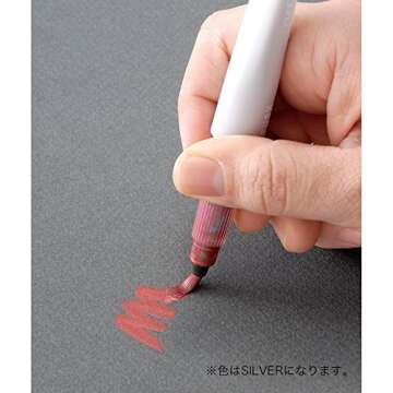 Kuretake Zig Fude Brush Pen in Silver for Artistry