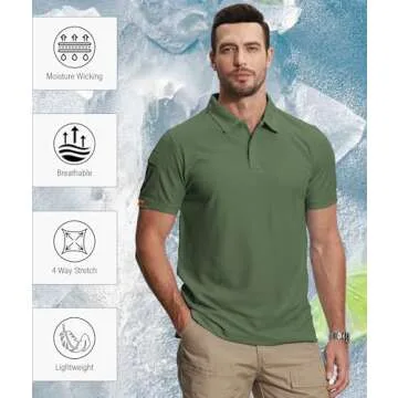 ZITY 5 Pack Mens Polo Shirts - Moisture-Wicking Comfort