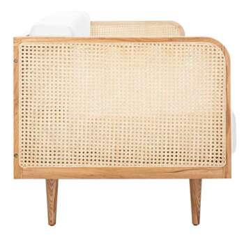 SAFAVIEH Couture Helena French Mid-Century Natural and Beige Rattan Daybed