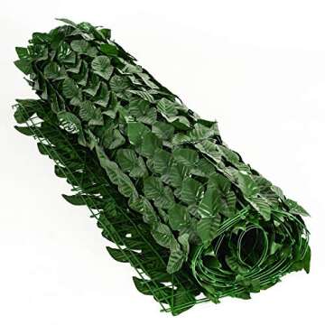 Artificial Ivy Privacy Fence Wall Screen, DearHouse 118x39.35in Artificial Hedges Fence and Faux Ivy Vine Leaf Decoration for Outdoor Decor, Garden