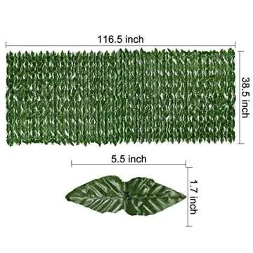 Artificial Ivy Privacy Fence Wall Screen, DearHouse 118x39.35in Artificial Hedges Fence and Faux Ivy Vine Leaf Decoration for Outdoor Decor, Garden