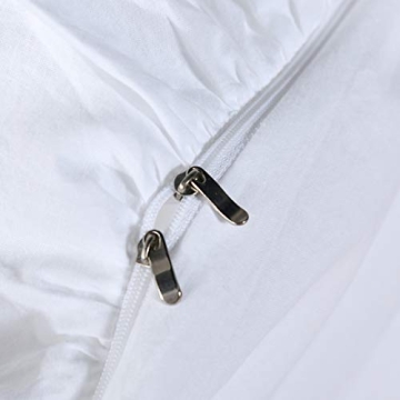 QSH White Ruffle Duvet Cover Queen | Chic Cotton Bedding Set