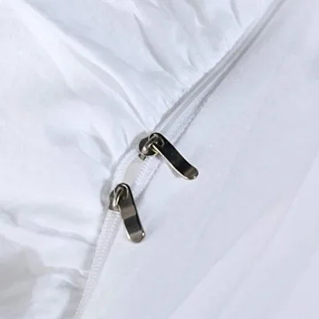 QSH White Ruffle Duvet Cover Queen | Chic Cotton Bedding Set