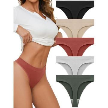 Linccure Breathable Seamless Thongs: Comfortable 5-Pack for Women