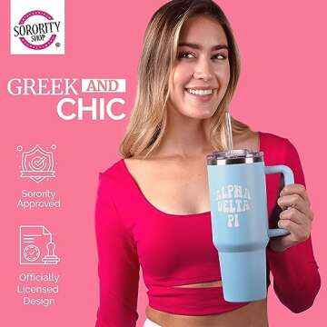 Sorority Shop Alpha Delta Pi 40oz Tumbler - Best Friend Tumblers for Women - Cute Sorority Engraved ...