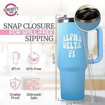 Alpha Delta Pi 40oz Tumbler - Stylish Sorority Drinkware