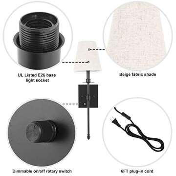 Stylish Dimmable Wall Sconces - Perfect for Any Room