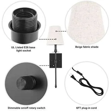 Stylish Dimmable Wall Sconces - Perfect for Any Room