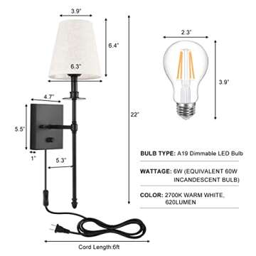 Stylish Dimmable Wall Sconces - Perfect for Any Room