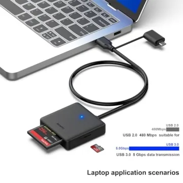 BENFEI 4in1 USB Card Reader for Fast Data Transfer
