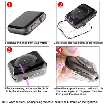 Langboom Transparent Case for Apple Watch 9 8 7 45mm