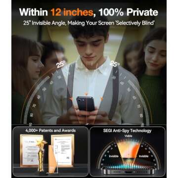 TORRAS Military-Grade Shatterproof for iPhone 16 Pro Max Privacy Screen Protector [9H＋Unbreakable ...