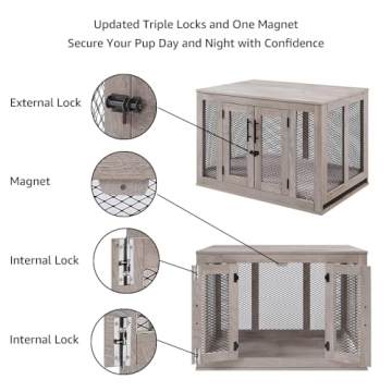 Unipaws Furniture-Style Dog Crate for Medium Breeds