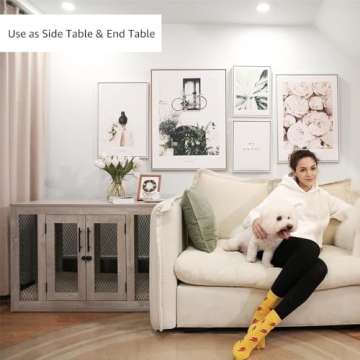 Unipaws Furniture-Style Dog Crate for Medium Breeds