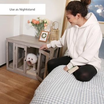Unipaws Furniture-Style Dog Crate for Medium Breeds