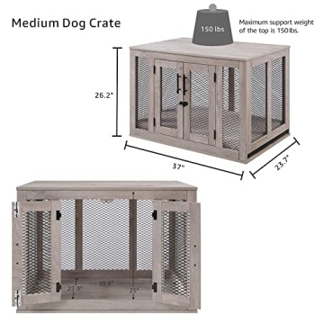 Unipaws Furniture-Style Dog Crate for Medium Breeds