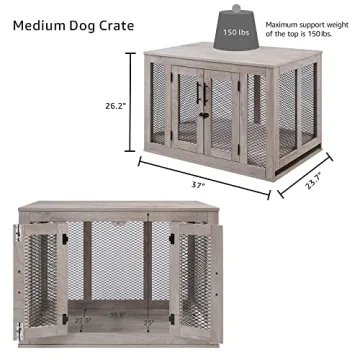 Unipaws Furniture-Style Dog Crate for Medium Breeds
