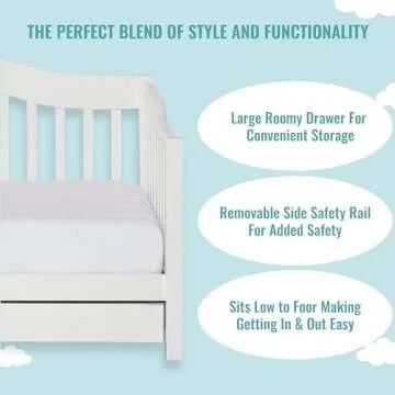 Dream On Me Toddler Day Bed in White, Greenguard Gold Certified