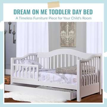 Dream On Me Toddler Day Bed in White, Greenguard Gold Certified