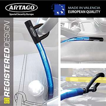 ARTAGO 582/B High-End Steering Wheel Car Seat Flexible Lock, More Practical Articulated Armored Stee...