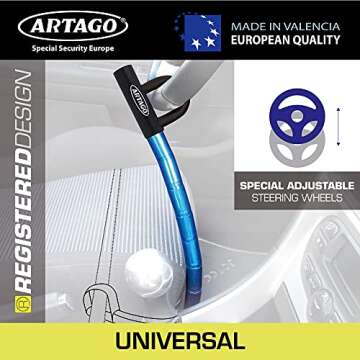 ARTAGO 582/B Adjustable Steering Wheel Lock for Cars