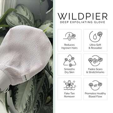 Wildpier Beauty Exfoliating Glove Mitt Body Scrub for Bath Shower Spa Hand Exfoliator Gloves, Dead S...