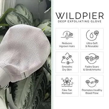 Wildpier Beauty Exfoliating Glove Mitt Body Scrub for Bath Shower Spa Hand Exfoliator Gloves, Dead S...