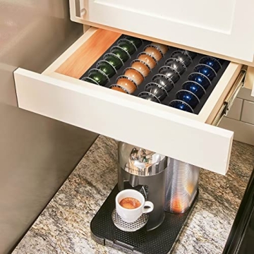 Organize Your Coffee with RAMIEYOO Capsule Drawer - 48 Pods