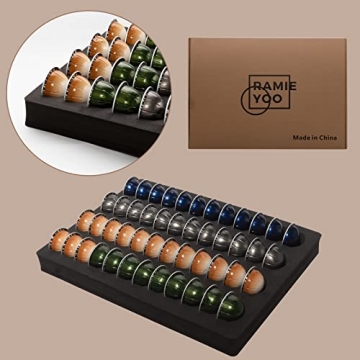 Organize Your Coffee with RAMIEYOO Capsule Drawer - 48 Pods
